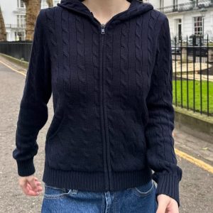Ayla Cable Knit Zip-Up Sweater