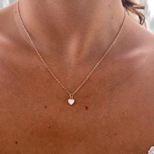 White Heart Necklace