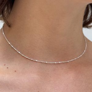 Sterling Silver Beaded Chain Necklace