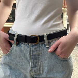 Faux Leather Buckle Belt