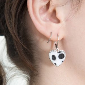 Faux Fur Heart Earrings