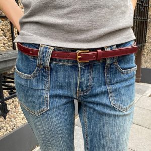 Faux Leather Buckle Belt